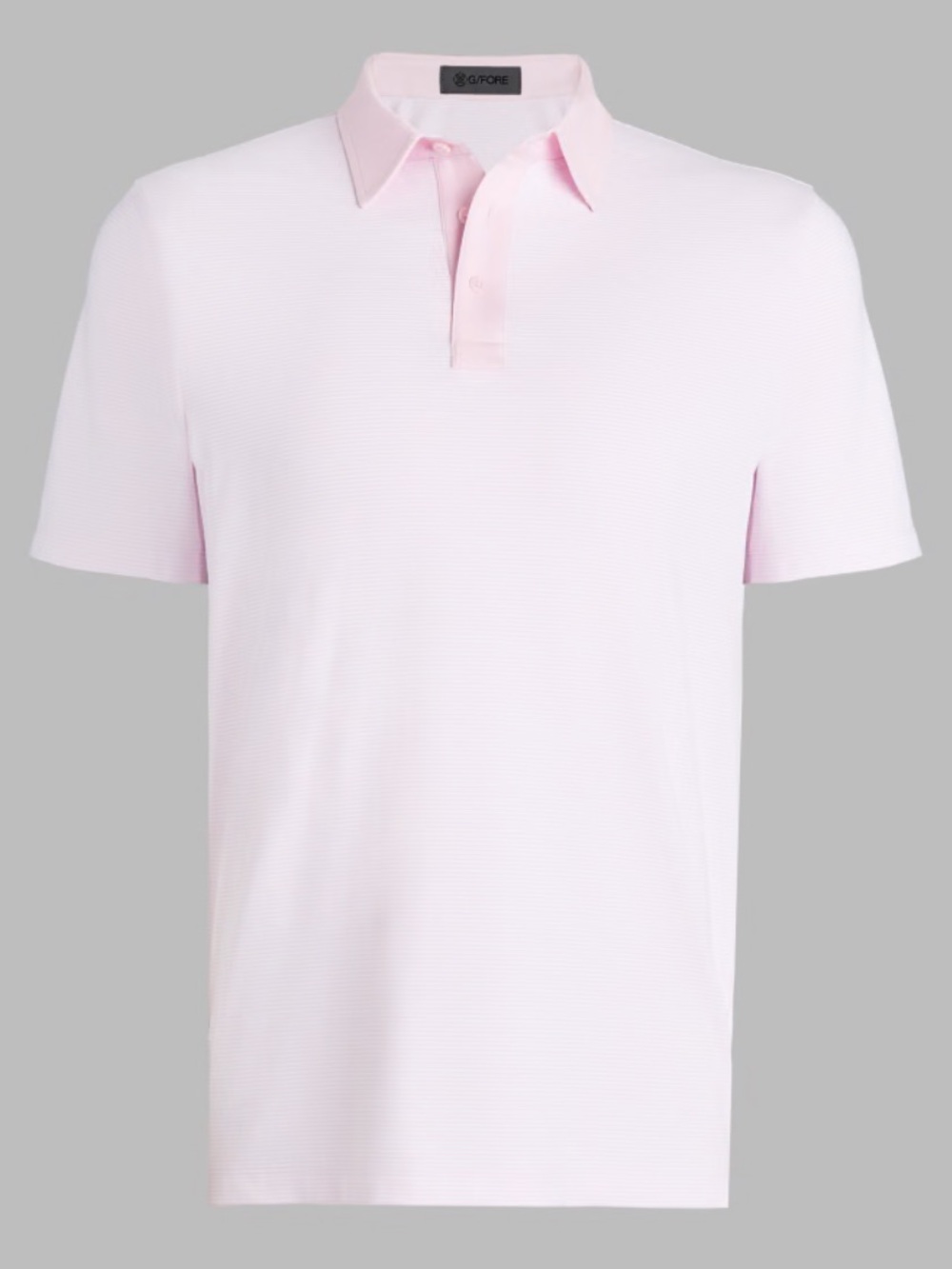 G/FORE Mens L Feeder Stripe Fine Tech Jersey Polo Shirt Blush Pink Golf Active